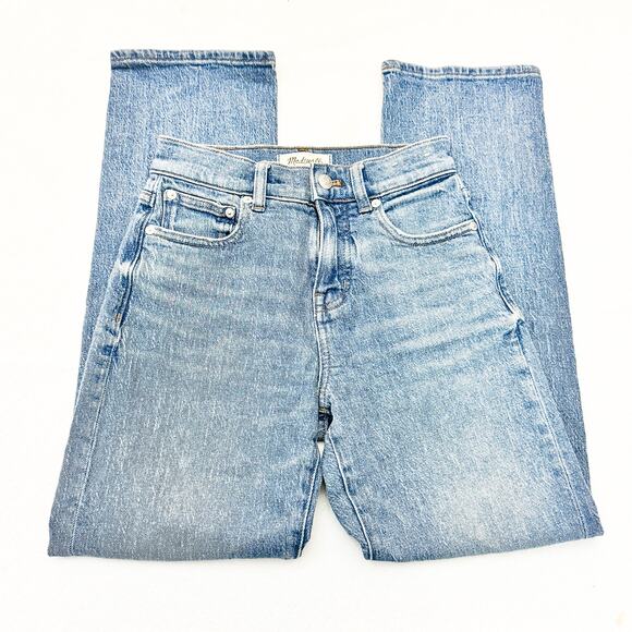 Madewell 90's Straight Medium Wash Denim Jeans Zip Fly Size 23 Petite - Picture 4 of 8